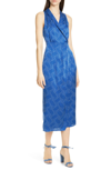 EQUIPMENT KATHERINE GEO PRINT SLEEVELESS SATIN MIDI DRESS,19-1-004713-DR01700