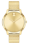 Movado Bold Mesh Strap Watch, 42mm In Light Gold