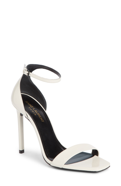 Saint Laurent Amber 105 Leather Sandals In White