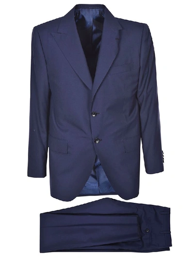 Kiton Single Breasted Suit In Blue