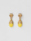 BURBERRY Gold-plated Faux Pearl Charm Earrings