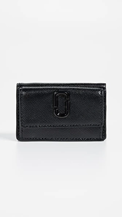 Marc Jacobs Snapshot Mini Trifold Black Leather Wallet