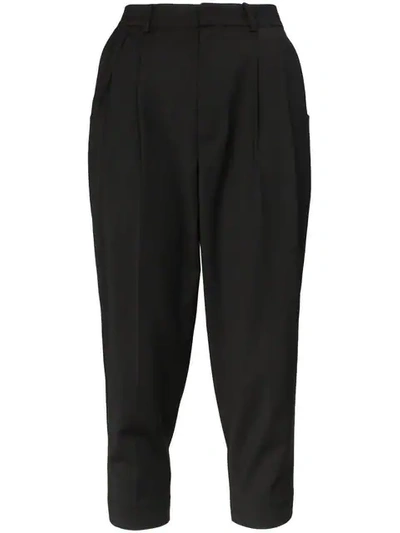 Ader Error Pleated Cropped Trousers - 黑色 In Black