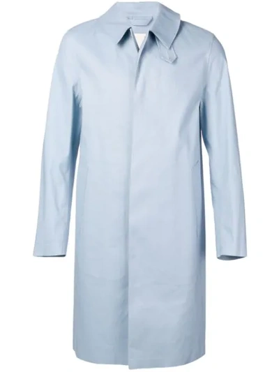 Mackintosh Bonded Cotton Three-quarter Coat In Blue