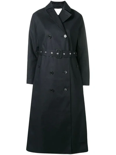 Mackintosh Montrose Black Bonded Wool & Mohair Long Trench Coat | Lr-091