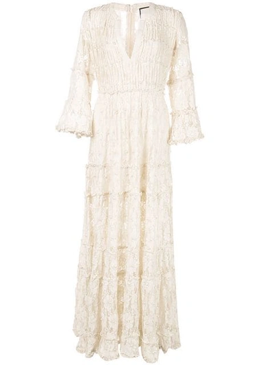 Alexis Alvin Beaded Lace Maxi Dress In White