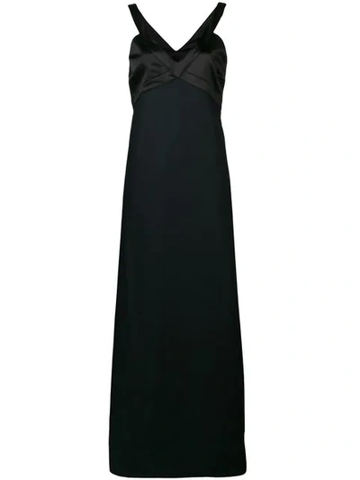 Andrea Ya'aqov Satin Bustier Gown In Black