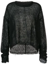 ANDREA YA'AQOV ANDREA YA'AQOV SHEER KNIT SWEATER - 黑色