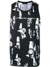 NEIL BARRETT NEIL BARRETT FLORAL PRINT TANK - 黑色