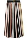 TORY BURCH STRIPED PLEATED SKIRT