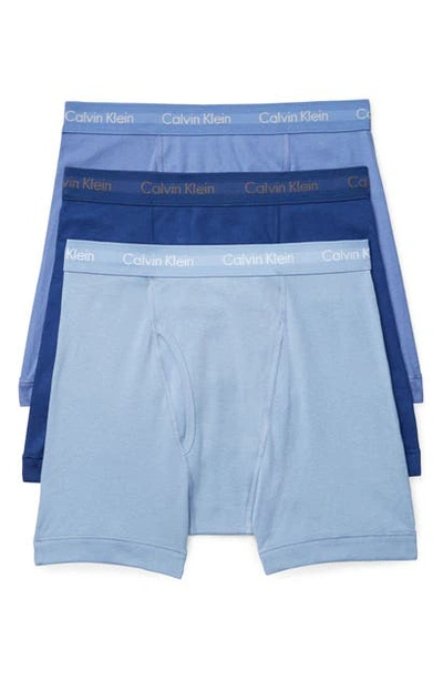 Calvin Klein 3-pack Stretch Cotton Boxer Briefs In Black