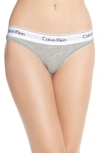 Calvin Klein Standard One Cotton Thong Panty In Grey Heather In Heather Grey
