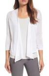Nic + Zoe Plus Size 4-way Linen-blend Knit Cardigan In Paper White