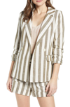 Chriselle Lim Collection Chriselle Lim Cherie Stripe Blazer In Olive Stripe