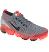 Nike Air Vapormax Flyknit 3 Running Shoe In Flash Crimson/ Black/ Grey