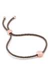 Monica Vinader Linear Solo Diamond Friendship Bracelet In Rose Gold/ Mink
