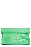 SIMON MILLER LUNCHBAG LEATHER ROLL TOP CLUTCH - GREEN,S810-7024-66340