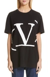 VALENTINO RECONSTRUCTED LOGO TEE,RB0MG01G4LD