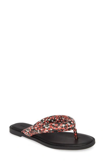 Rebecca Minkoff Women's Senet Thong Sandals In Red Floral Print Leather