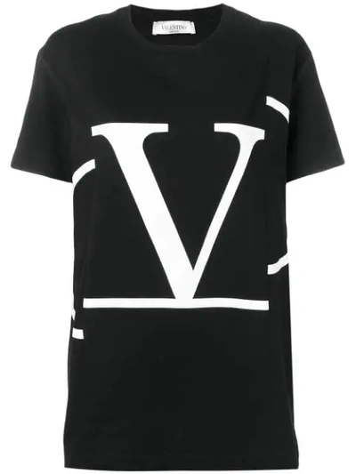 Valentino Deconstructed Vlogo T-shirt In Black