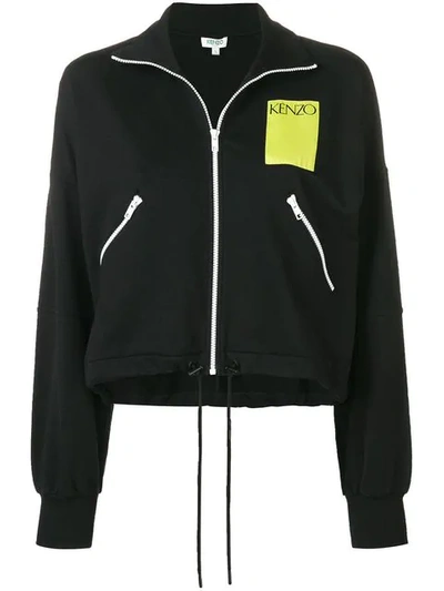 Kenzo Logo Fitted Jacket In Black