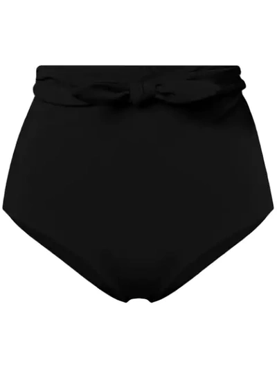 Mara Hoffman Jay High-waist Tie-front Swim Bikini Bottoms In Black