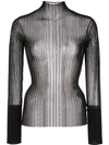 DION LEE RIBBED MESH POLO TOP