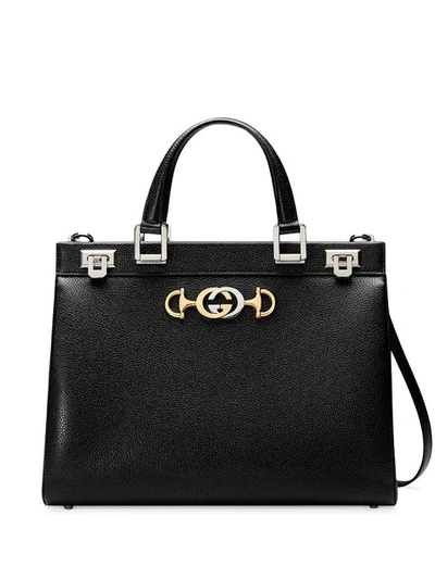 Gucci Zumi Medium Top Handle Bag In Black