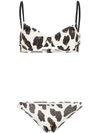 SOLID & STRIPED LEOPARD PRINT BIKINI