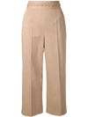 RED VALENTINO PLAITED WAIST TROUSERS