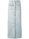 CURRENT ELLIOTT BUTTONED MAXI DENIM SHIRT