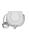 Chloé Small Marcie Leather Saddle Bag In Faded Blue