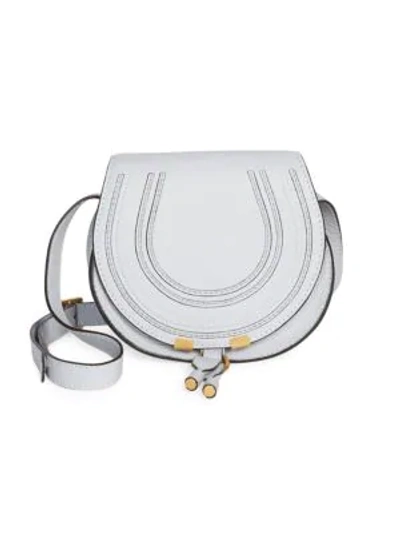 Chloé Small Marcie Leather Saddle Bag In White