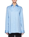 THE ROW BIG SISEA BUTTON-FRONT LONG-SLEEVE COTTON-STRETCH SHIRT,PROD137970205