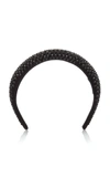 Prada Women's Crystal-embellished Silk-satin Headband In Silver,black