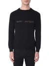 SAINT LAURENT SWEATER WITH EMBROIDERED LOGO,10887593