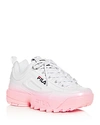 Fila Women's Disruptor 2 Premium Low-top Sneakers In Pink / White