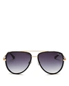 Quay X Jlo All In Aviator Sunglasses, 56mm In Black/smoke Solid