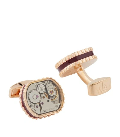 Tateossian Gear Rose Gold-plated And Enamel Cufflinks