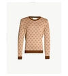 GUCCI LOGO WOOL AND COTTON-BLEND KNIT JUMPER