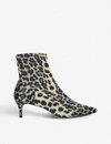 KG KURT GEIGER Shakira leopard print satin ankle boots,22003771