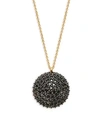 GURHAN 18K & 22K Yellow & White Gold Black Diamond Round Pendant Necklace