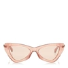 Jimmy Choo Donna Pink Flash And Silver Cat Eye Sunglasses With Pink Glitter In E2s Pink Flash Silver