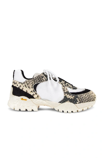 Alyx Snake-effect Leather Panelled Sneakers In White