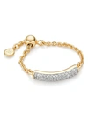 Monica Vinader Fiji Bar Diamond And 18k Yellow Gold Friendhsip Chain Ring In Metallic Gold/ Diamond