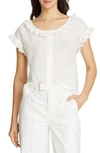 ALEX MILL RUFFLE BLOUSE,WT012132