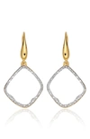 Monica Vinader 'riva' Diamond Hoop Drop Earrings In Yellow Gold