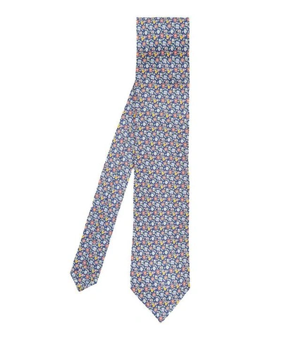 Liberty London Macclesfield Printed Silk Tie In Blue