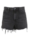 Alexander Wang Bite Distressed Denim Shorts In Black