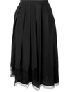 N°21 Nº21 ASYMMETRIC PLEATED SKIRT - BLACK